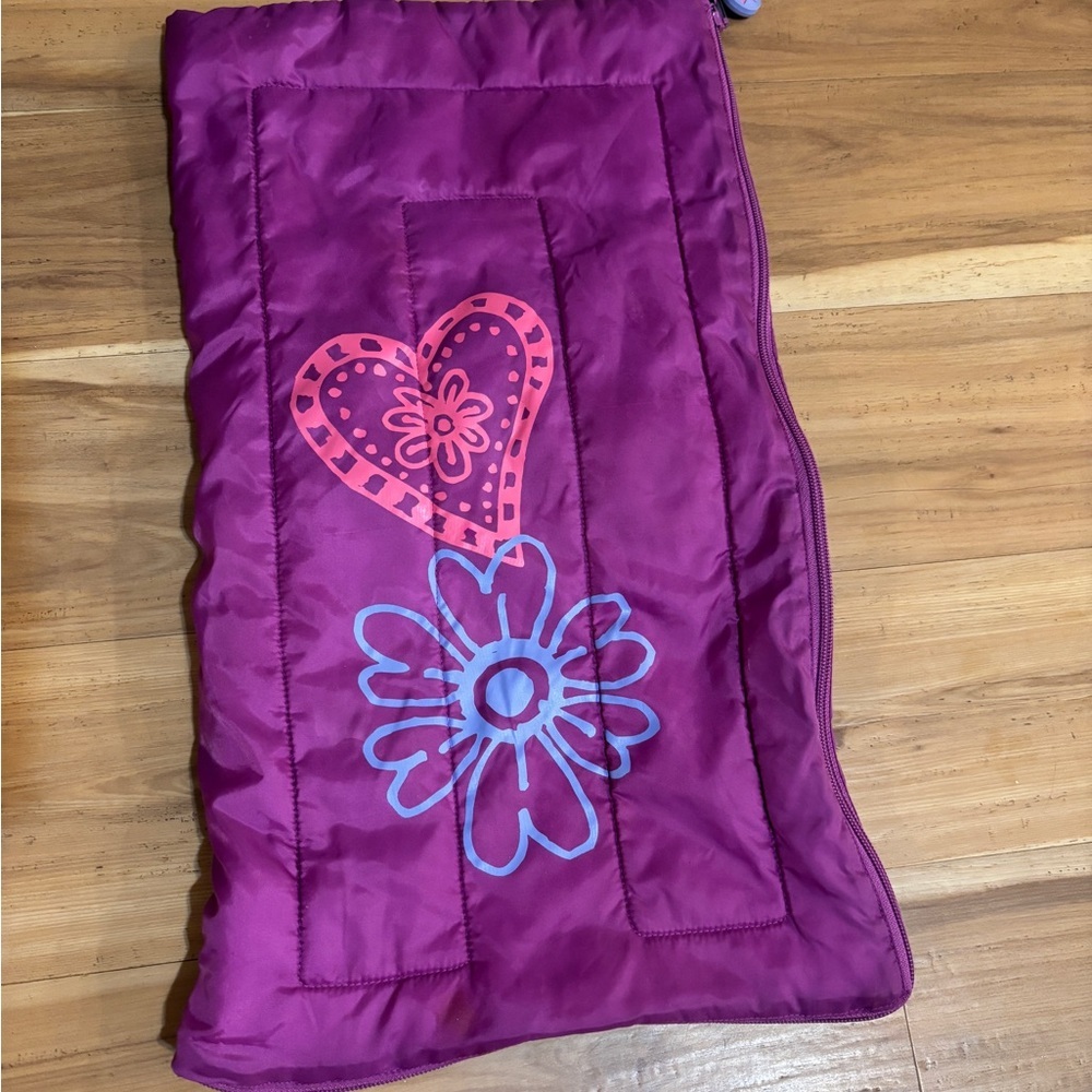 American Girl Doll Purple Floral Sleeping Bag